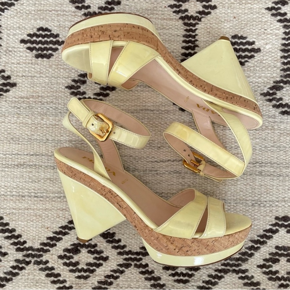 Elegant Yellow Wedge Sandals